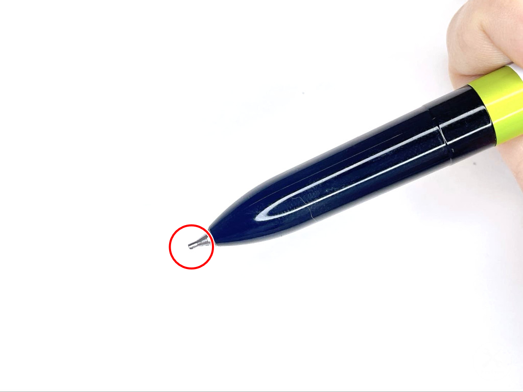 動作チェック②ノックしたらシャー芯が出ること